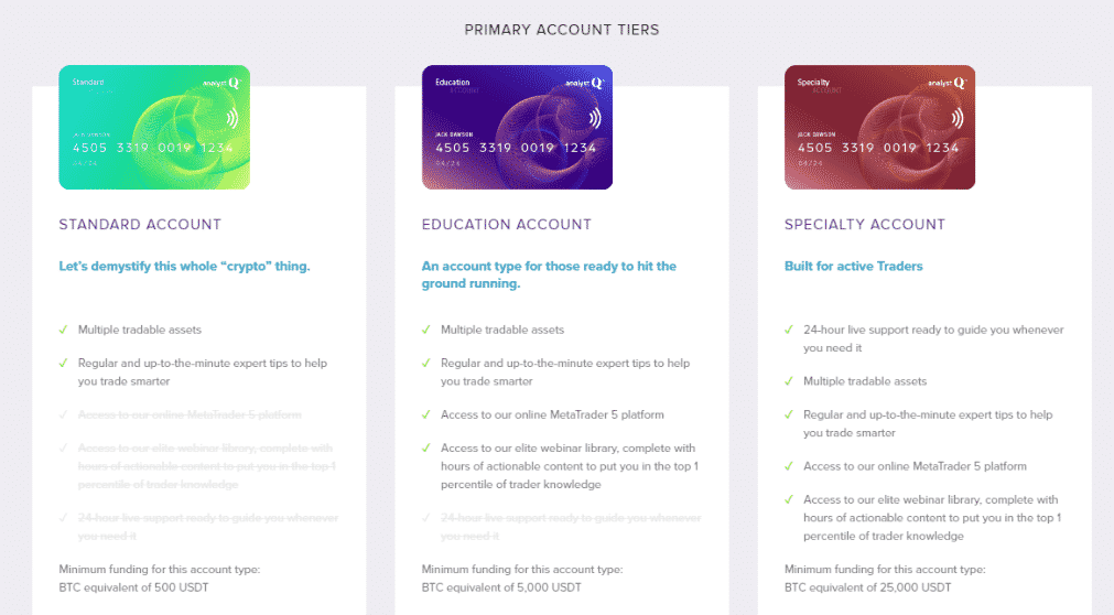 AnalystQ Reviews - Primary Account Types